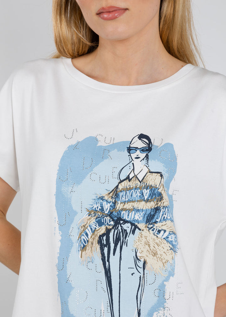 Oui J'adore Sketch Tee in Cloud Dancer available at Barbara Katz