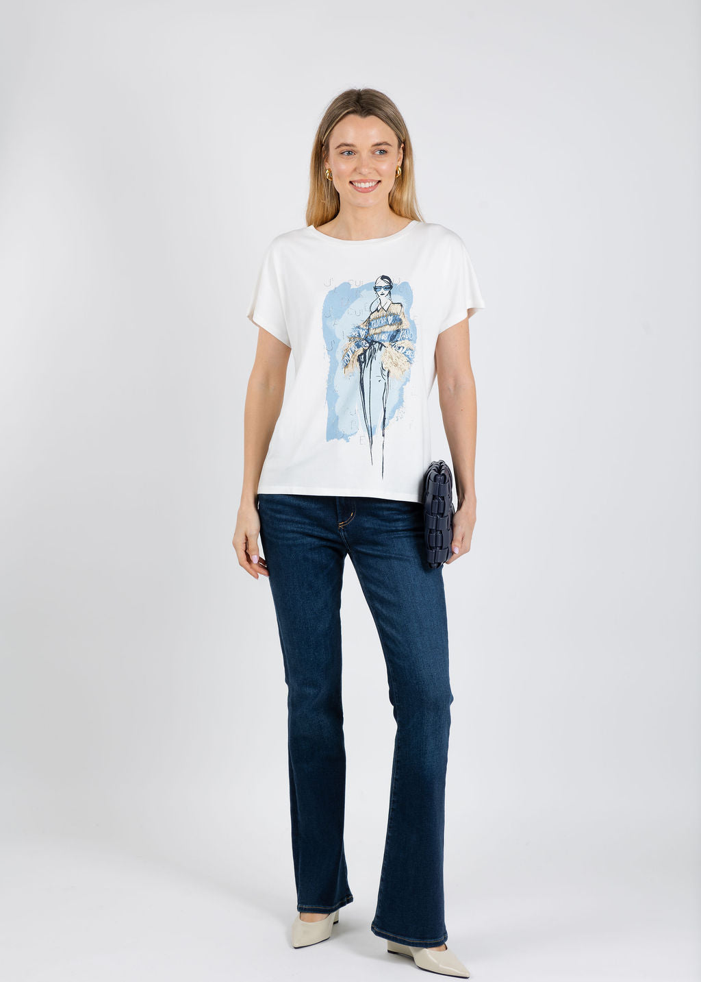 Oui J'adore Sketch Tee in Cloud Dancer available at Barbara Katz