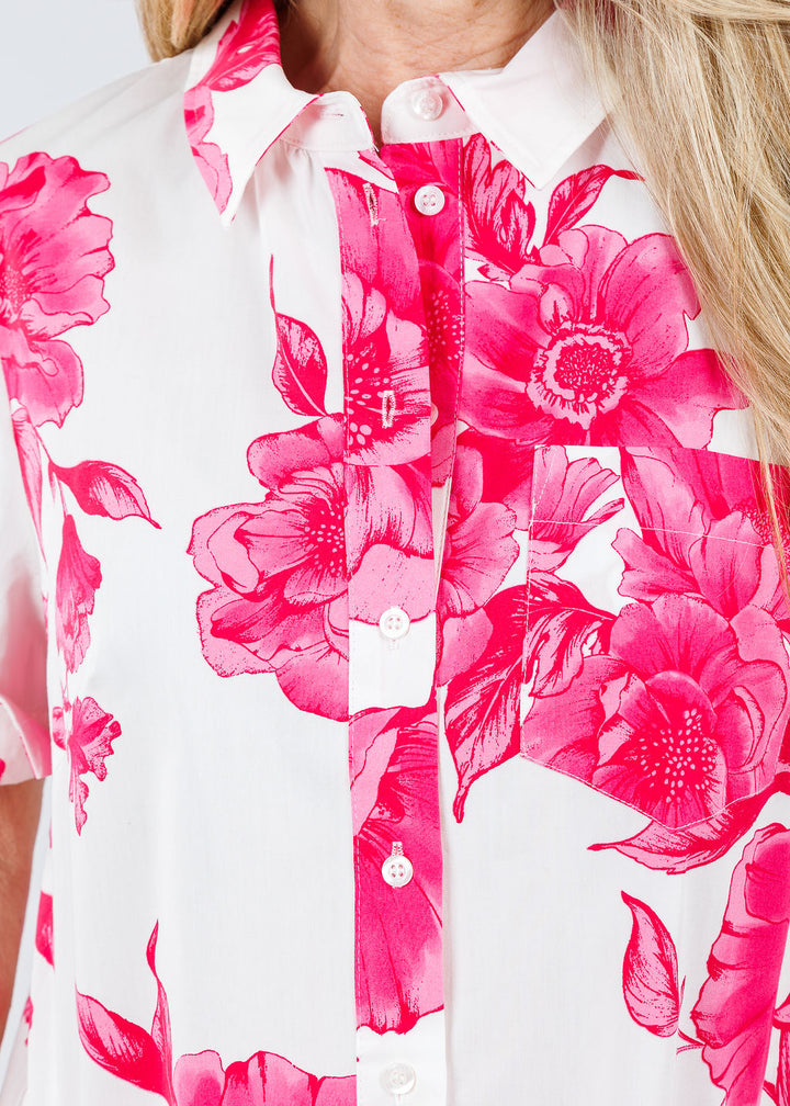 Oui Jenny Dress in Pink/White available at Barbara Katz