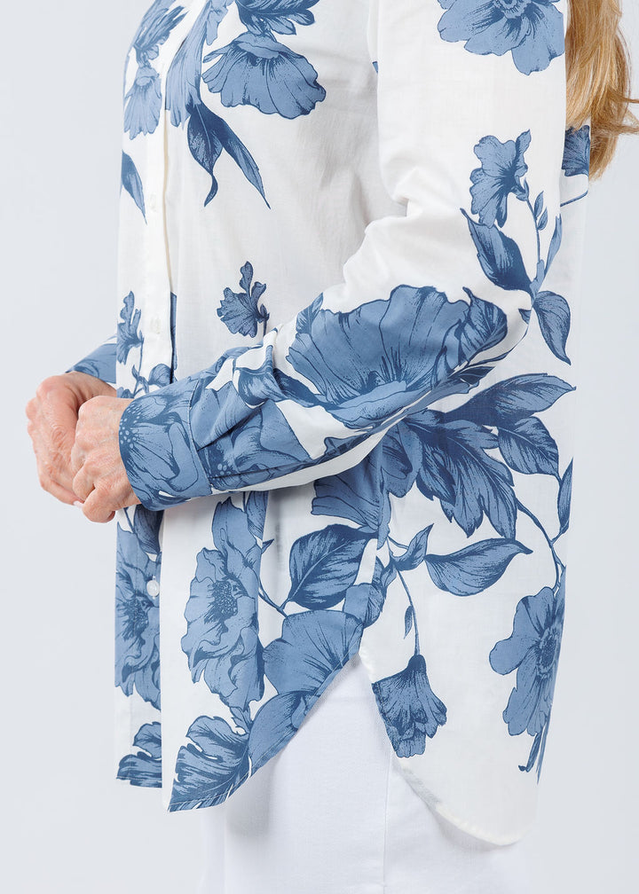 Oui Joly Blouse in Blue/White available at Barbara Katz