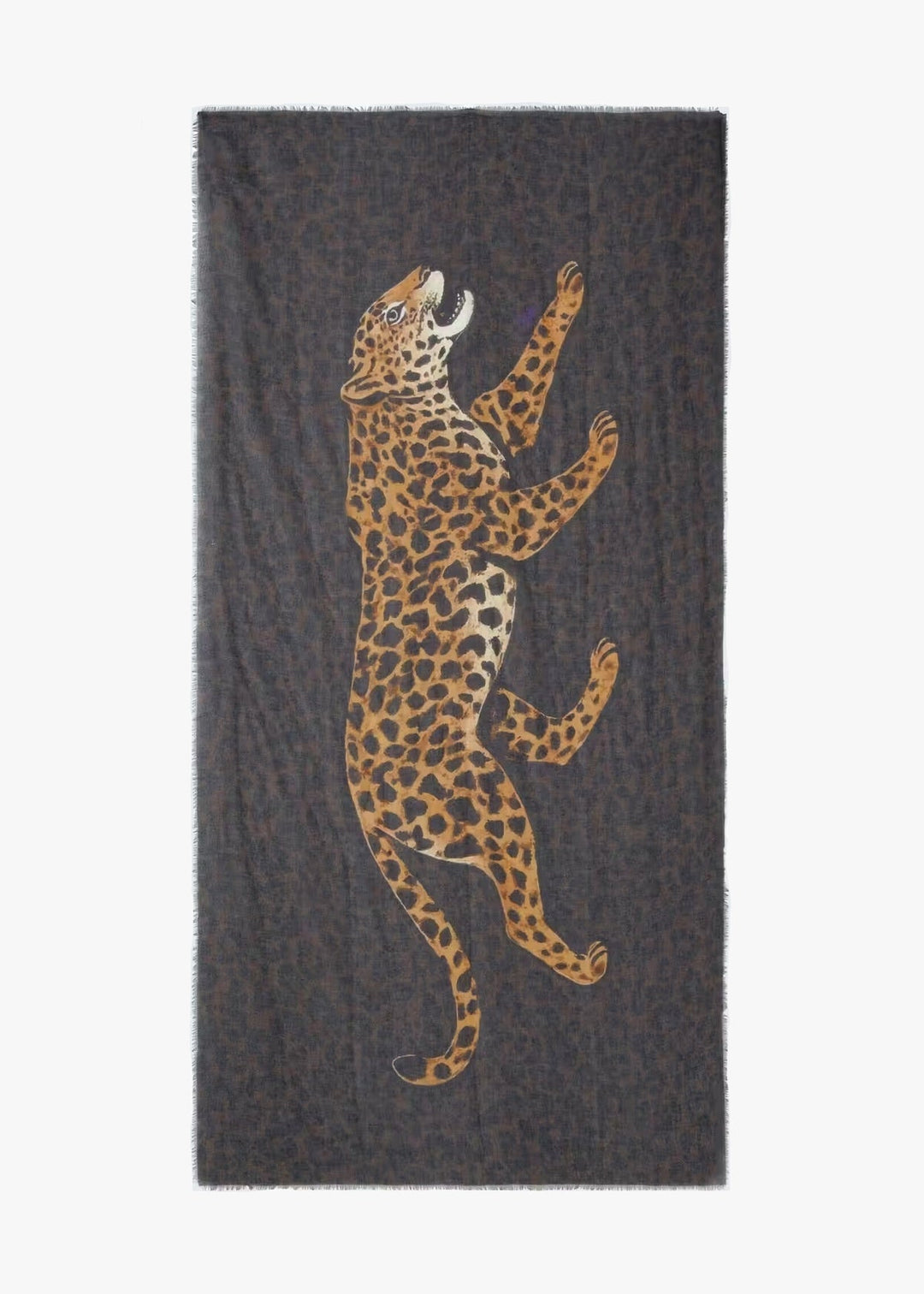 Oui Leopard Scarf in Dark Brown Camel available at Barbara Katz