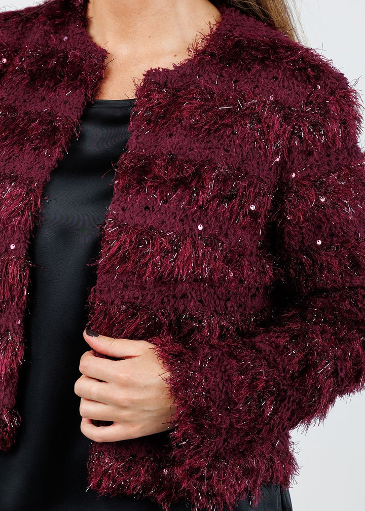 Oui Madi Party Jacket in Bramble Berry available at Barbara Katz