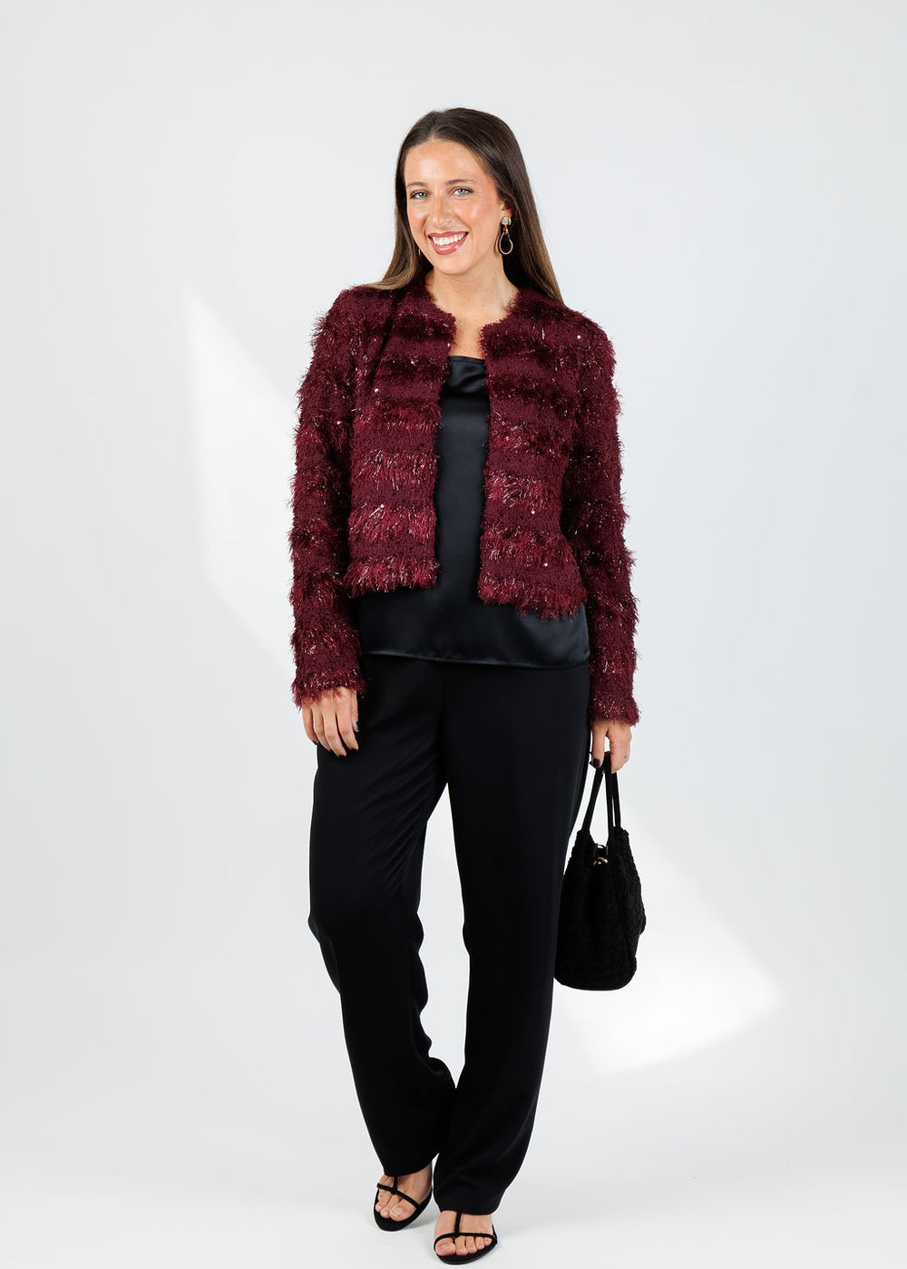 Oui Madi Party Jacket in Bramble Berry available at Barbara Katz