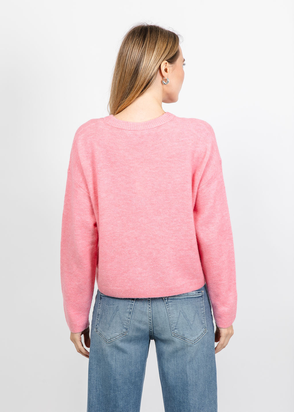 Oui Nila Cozy Crew Sweater in Rose Elegance available at Barbara Katz