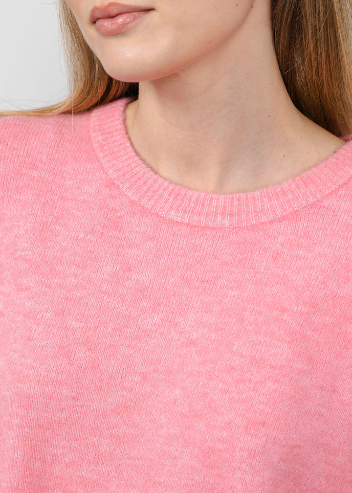 Oui Nila Cozy Crew Sweater in Rose Elegance available at Barbara Katz