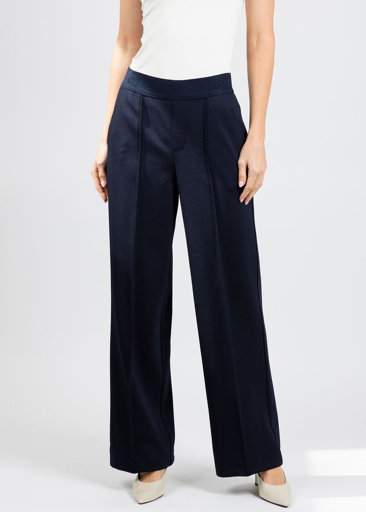Oui Pull-On Pants in Dark Blue available at Barbara Katz