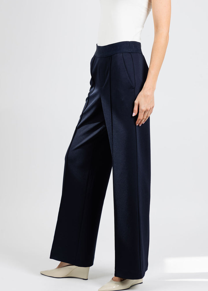 Oui Pull-On Pants in Dark Blue available at Barbara Katz
