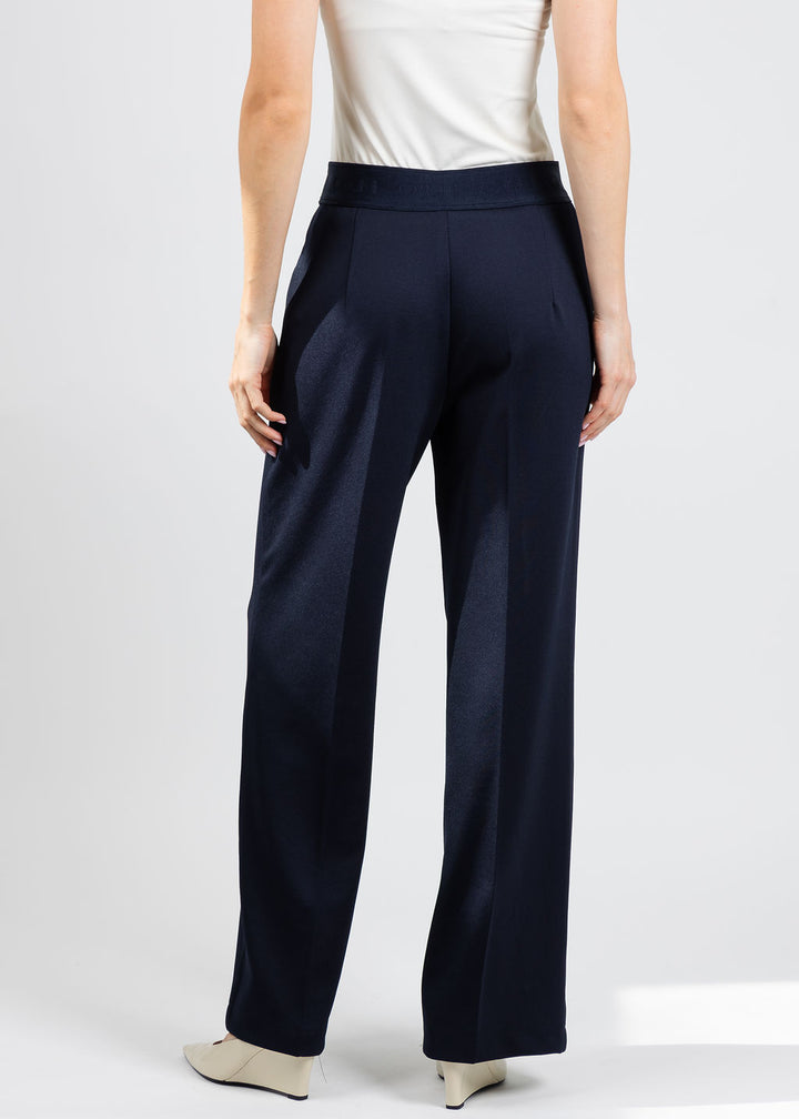 Oui Pull-On Pants in Dark Blue available at Barbara Katz