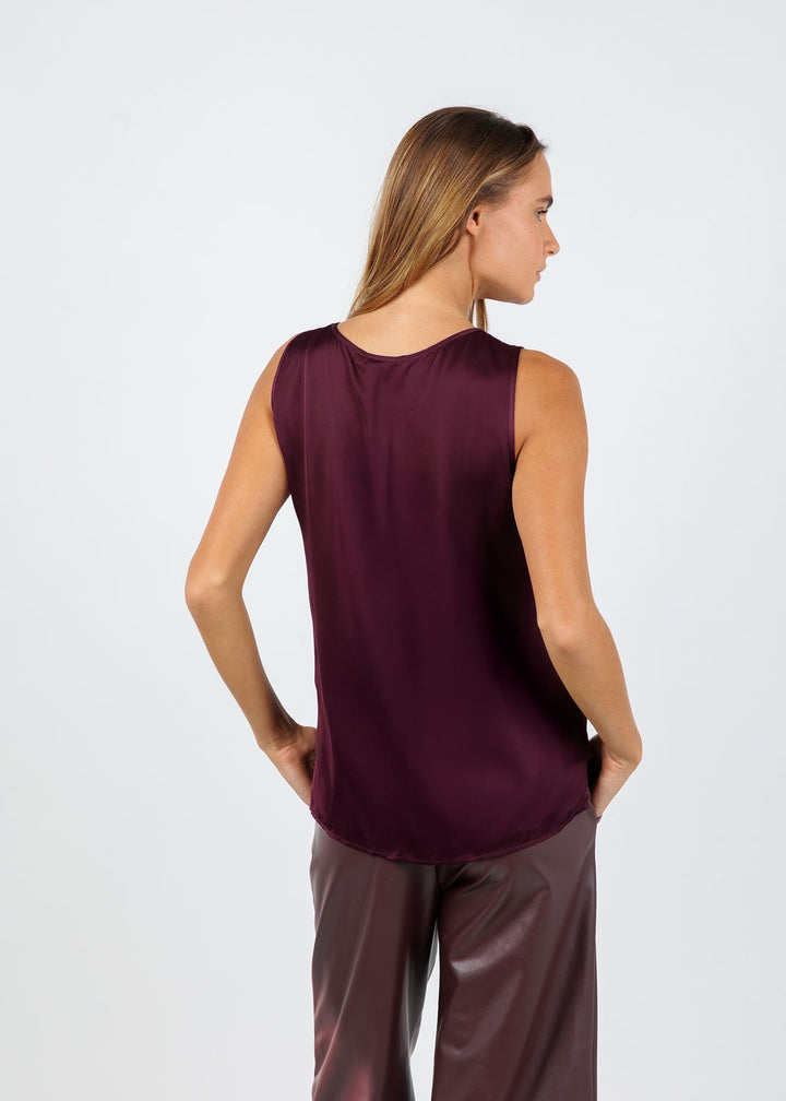 Oui Satin Tank Top in Bramble Berry available at Barbara Katz