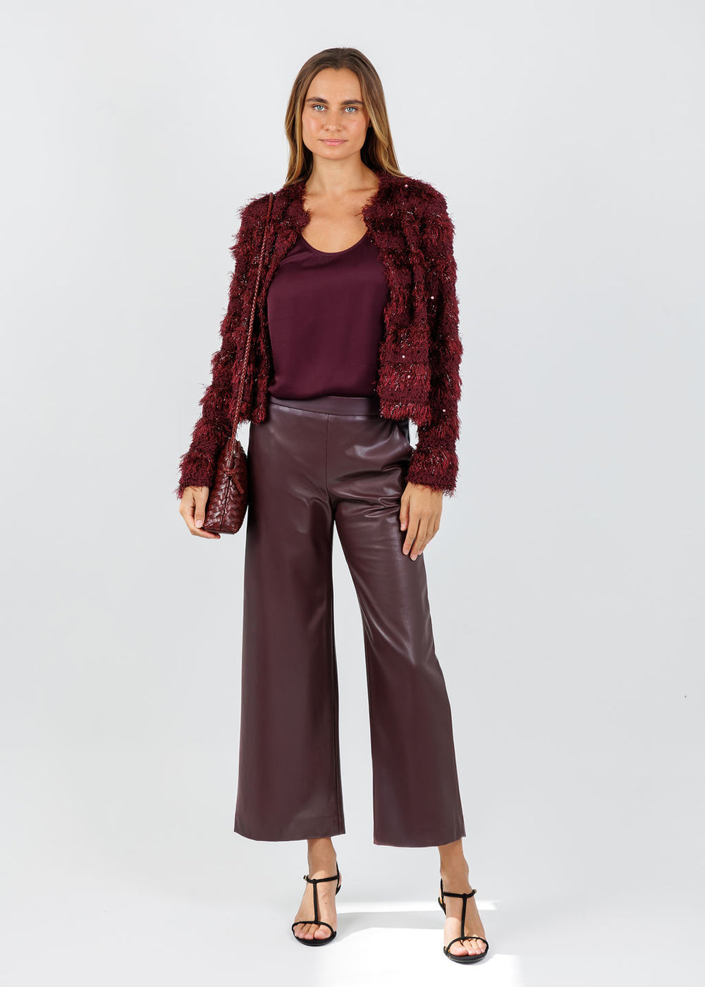 Oui Satin Tank Top in Bramble Berry available at Barbara Katz