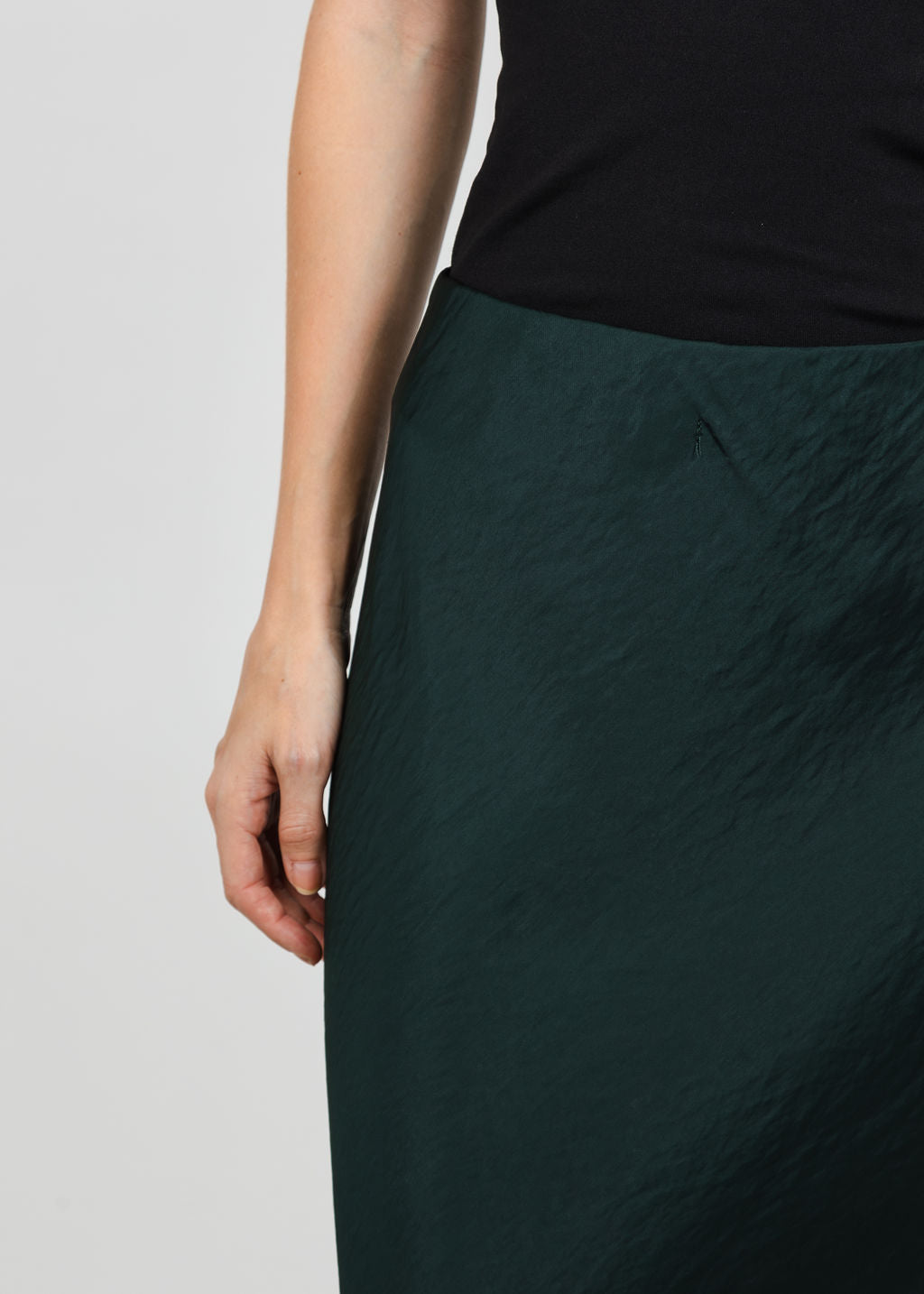 Oui Silk/Lace Skirt in Scarab available at Barbara Katz