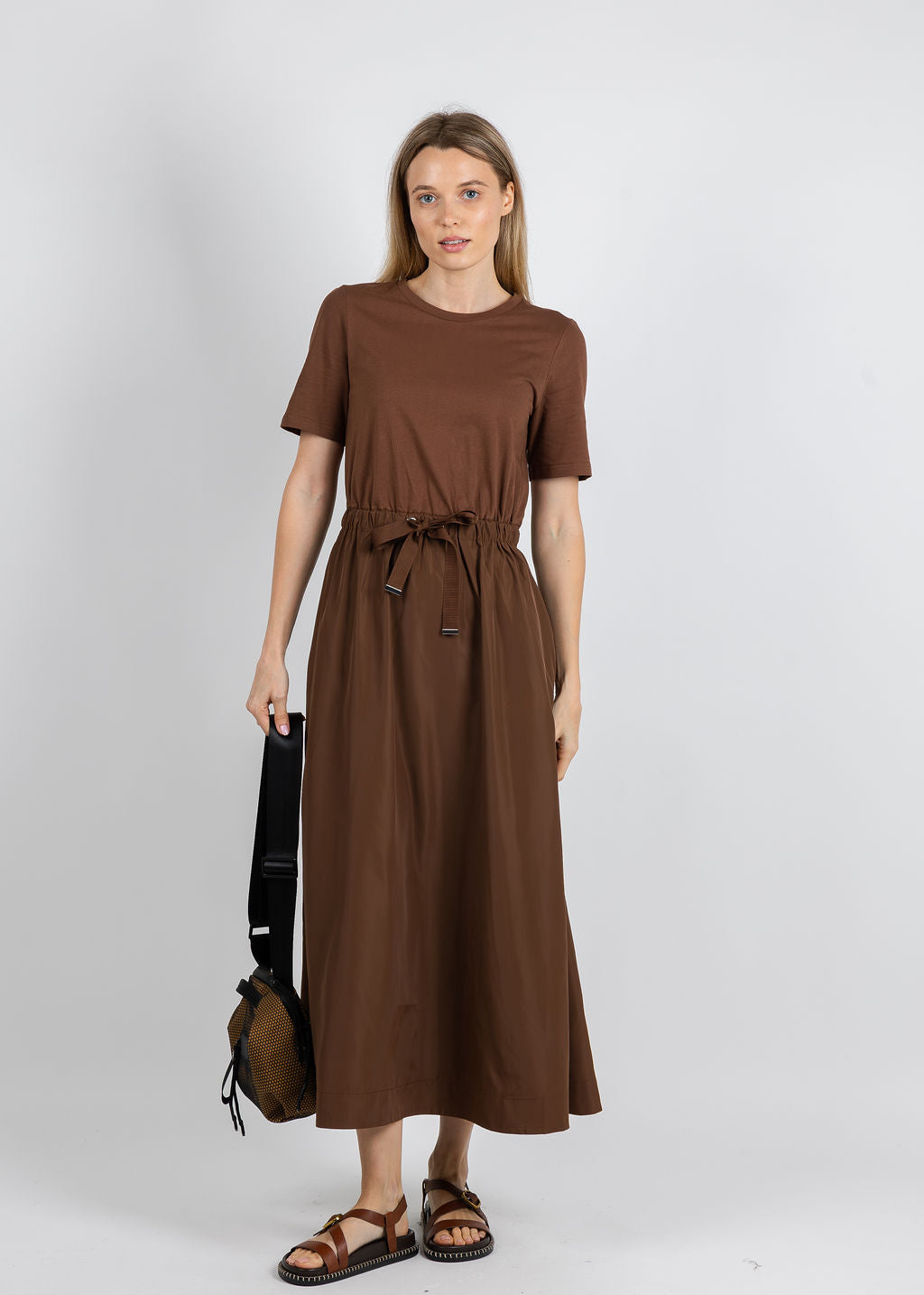 Oui T-Shirt Maxi Dress in Fondue Fudge available at Barbara Katz