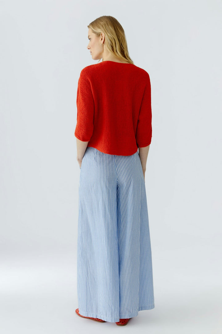 Oui Center Seam Pullover Sweater in Red Alert available at Barbara Katz