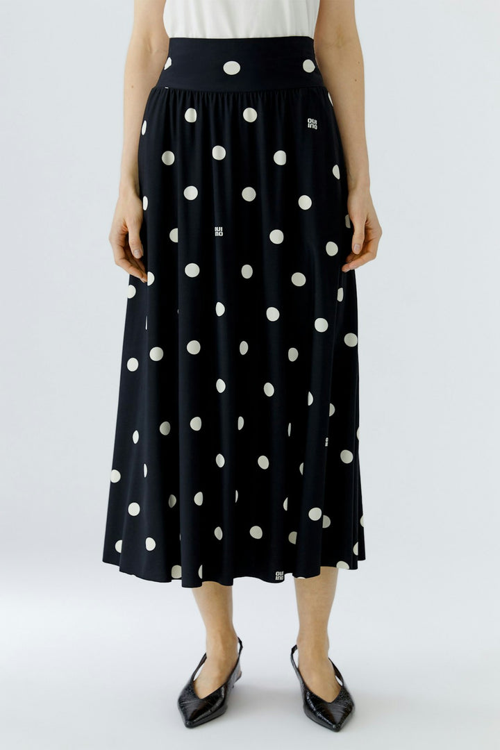 Oui Polka Dot Skirt in Black available at Barbara Katz