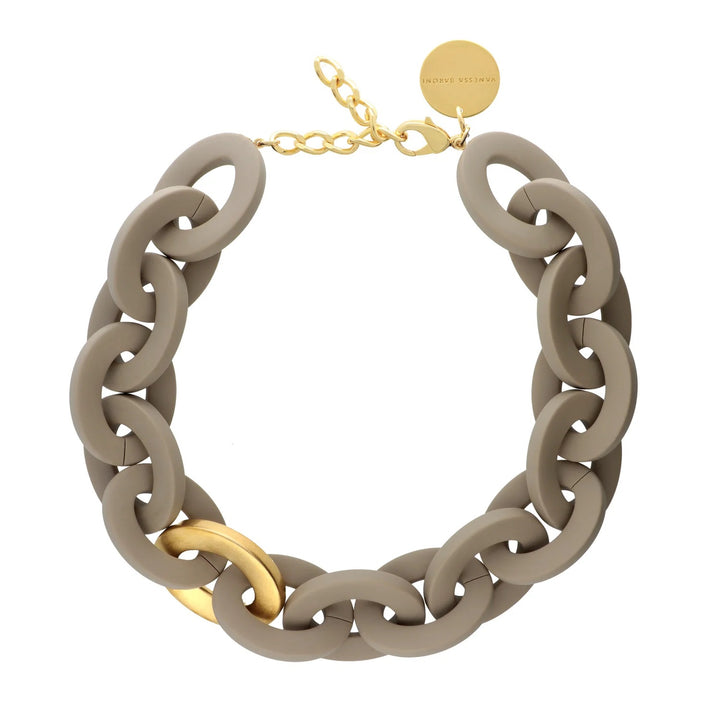 VANESSA BARONI Oval Short Necklace with Gold