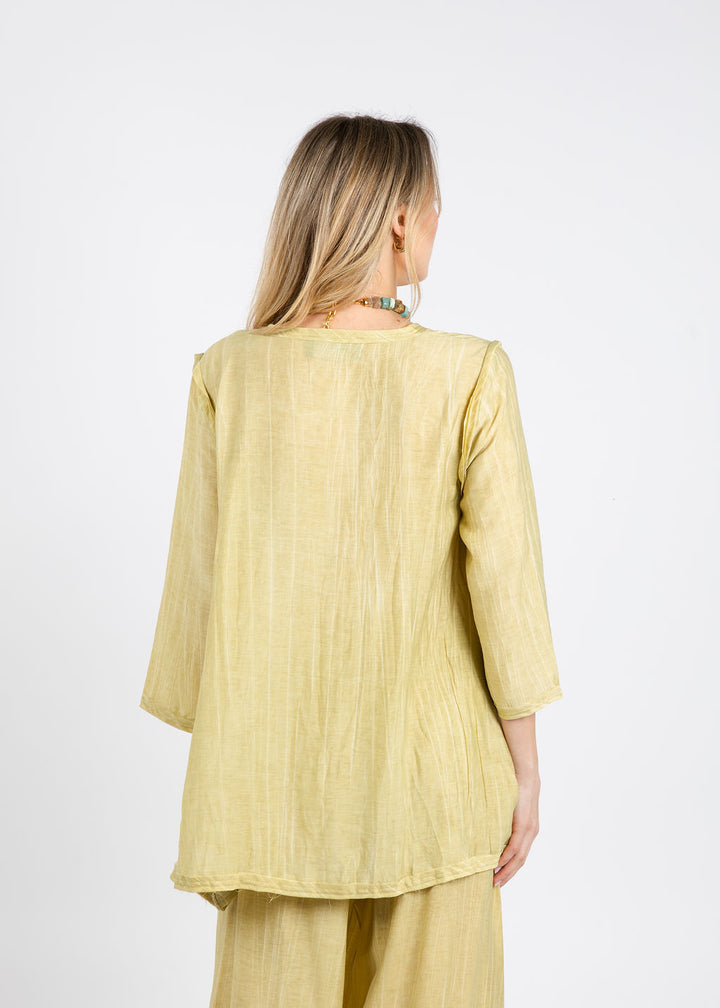 Ozai N Ku Aida V-Neck Tunic in Yellow available at Barbara Katz
