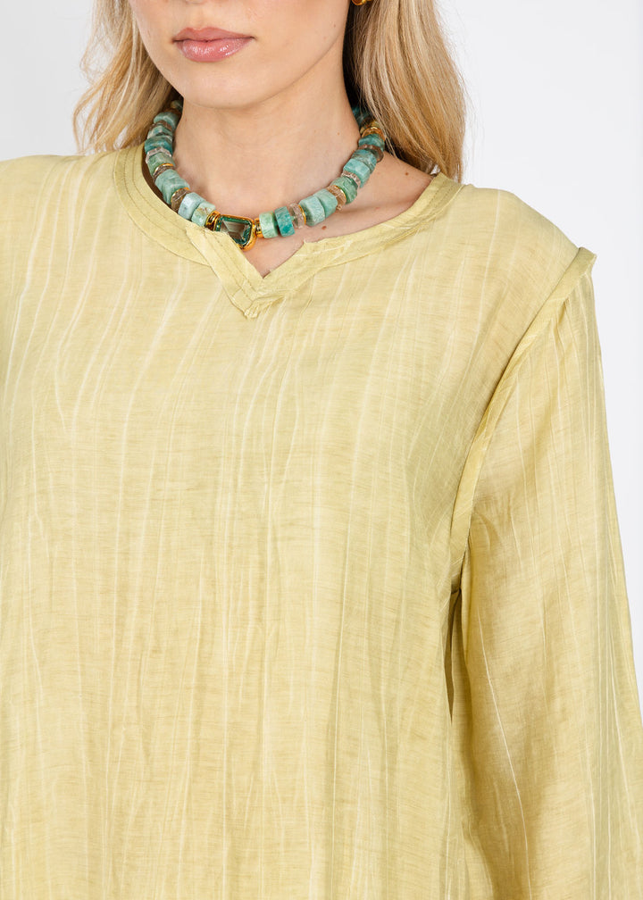 Ozai N Ku Aida V-Neck Tunic in Yellow available at Barbara Katz