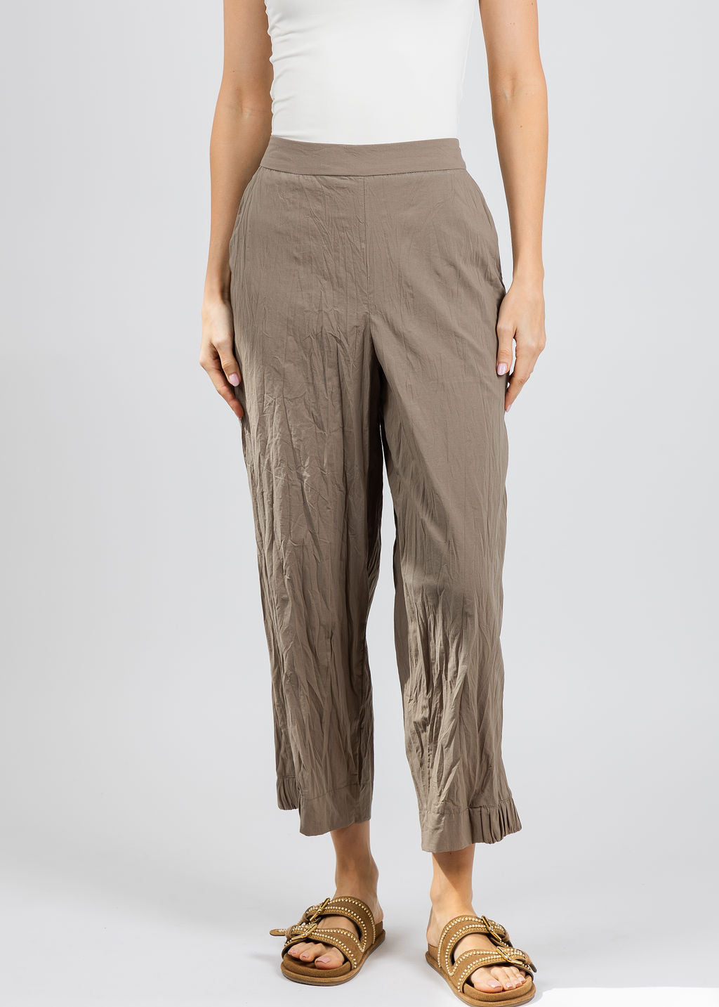 Ozai N Ku Crop Pants in Olive available at Barbara Katz