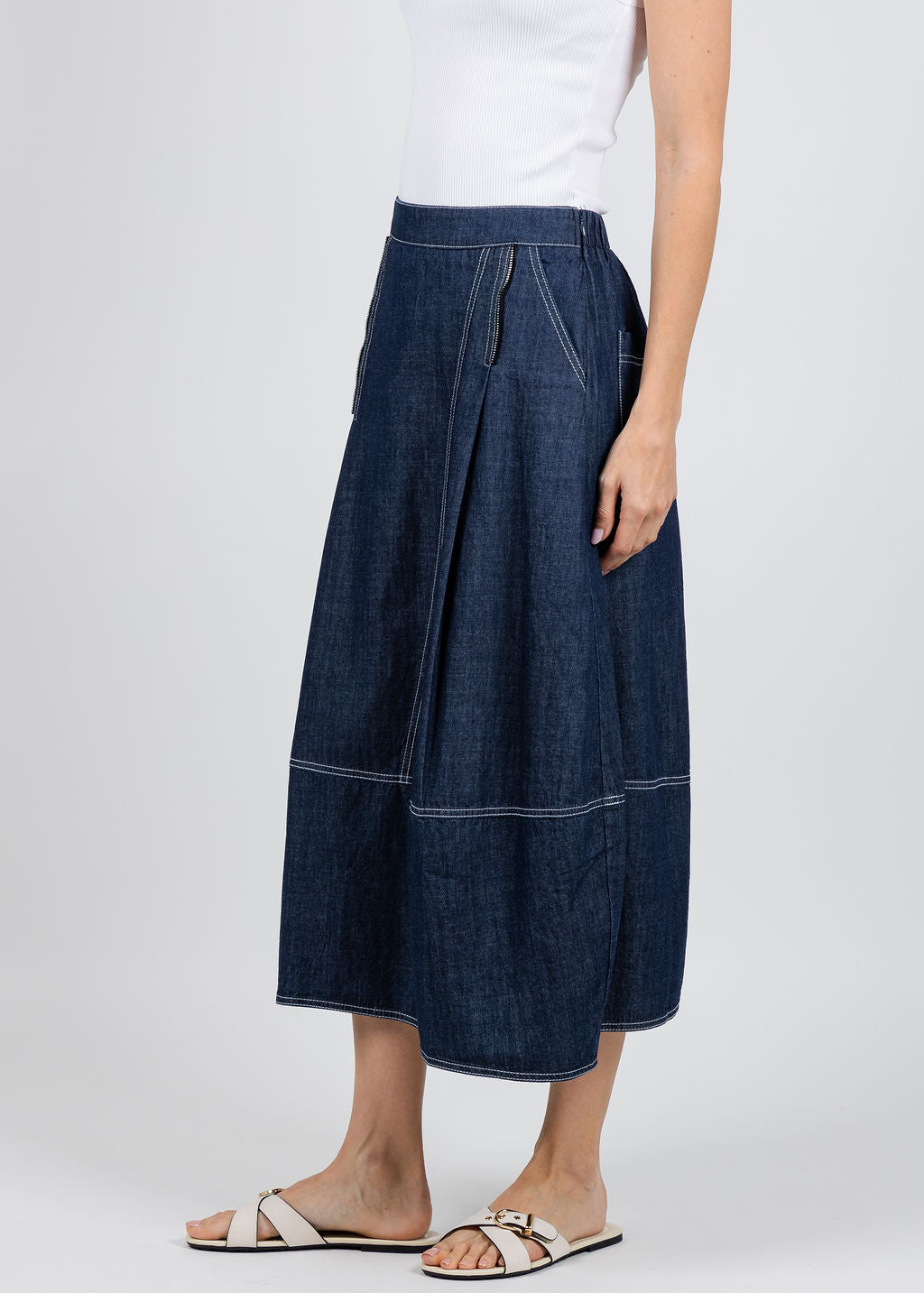 Ozai N Ku Denim Balloon Skirt available at Barbara Katz