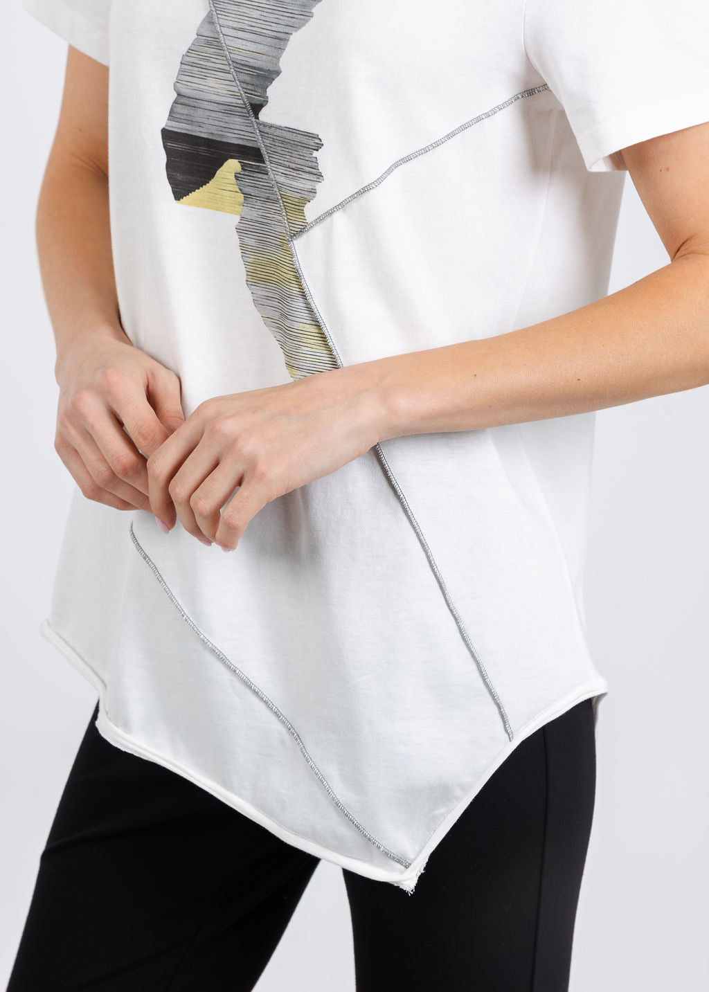 Ozai N Ku Barcode Graphic Tee available at Barbara Katz