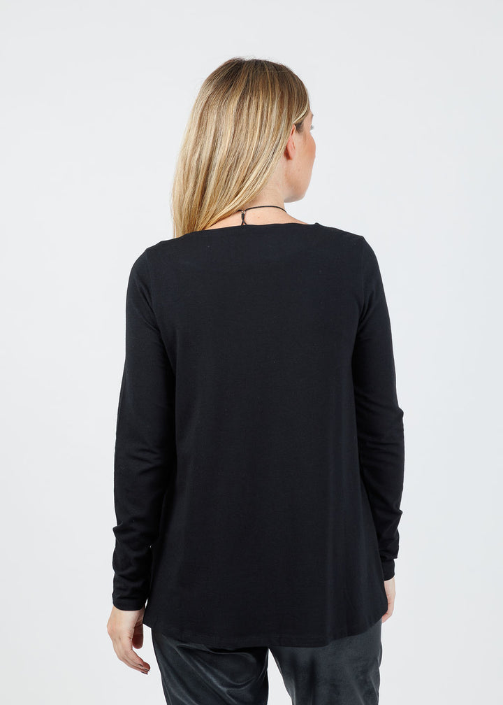 Merle Tunic Ruched Top - Black