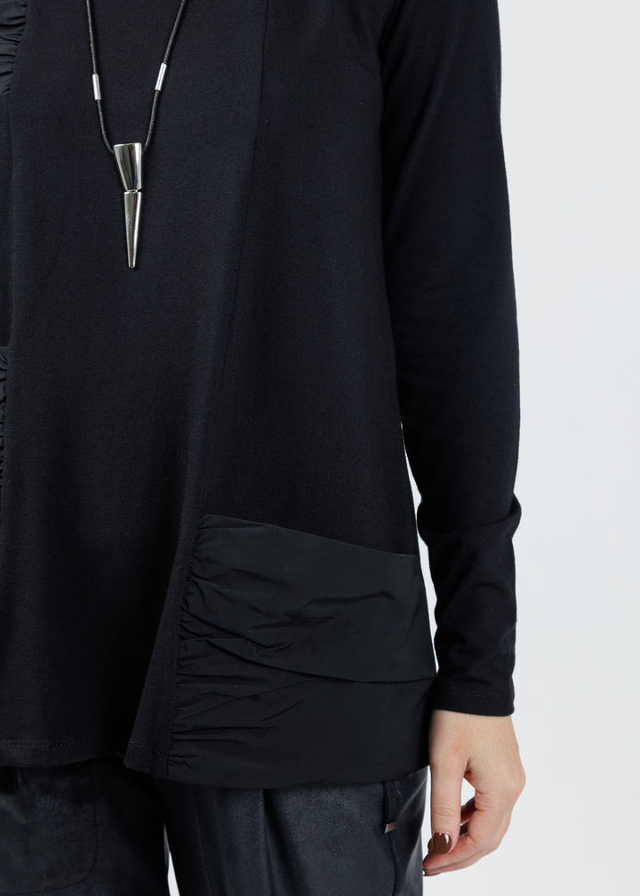 Ozai N Ku Merle Tunic Ruched Top in Black available at Barbara Katz