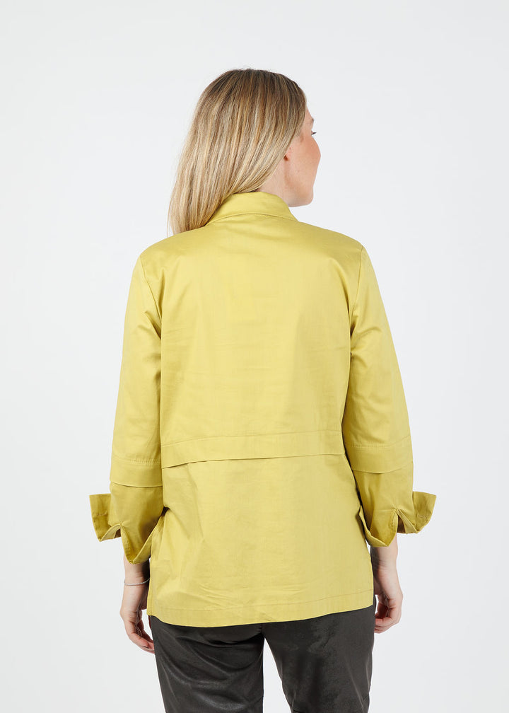 Ozai N Ku Nadia Button-Down High/Low Shirt in Lemon available at Barbara Katz