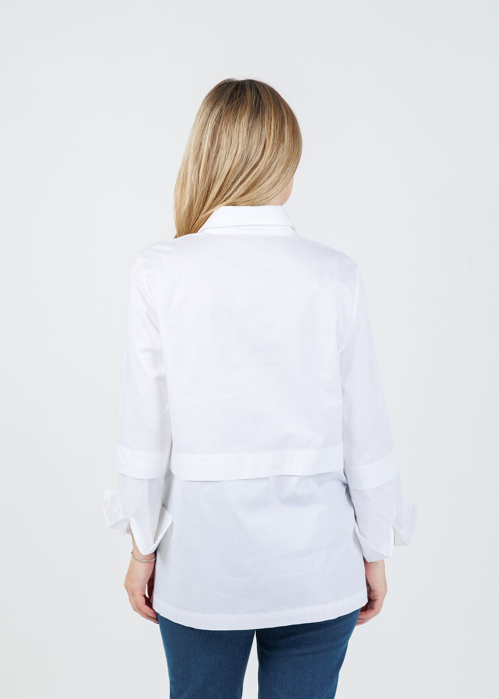 Ozai N Ku Nadia Button-Down High/Low Shirt in White available at Barbara Katz