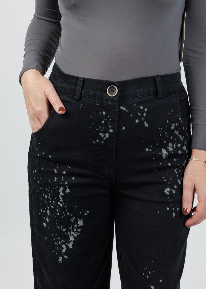 Ozai N Ku Nubia Splash Denim in Black/White available at Barbara Katz