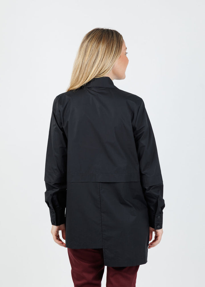 Ozai N Ku Soila Splash Paint Blouse in Black available at Barbara Katz