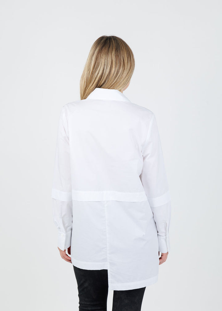 Ozai N Ku Soila Splash Paint Blouse in White available at Barbara Katz