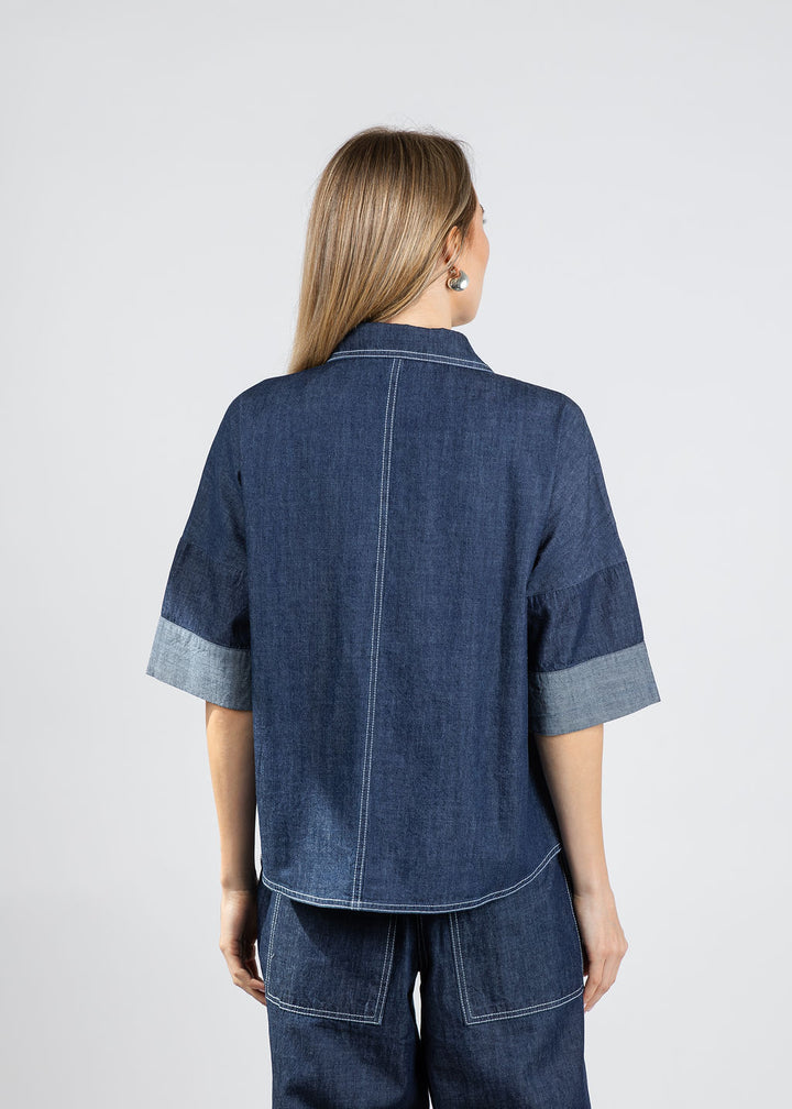 Ozai N Ku Zip Up Denim Jacket available at Barbara Katz