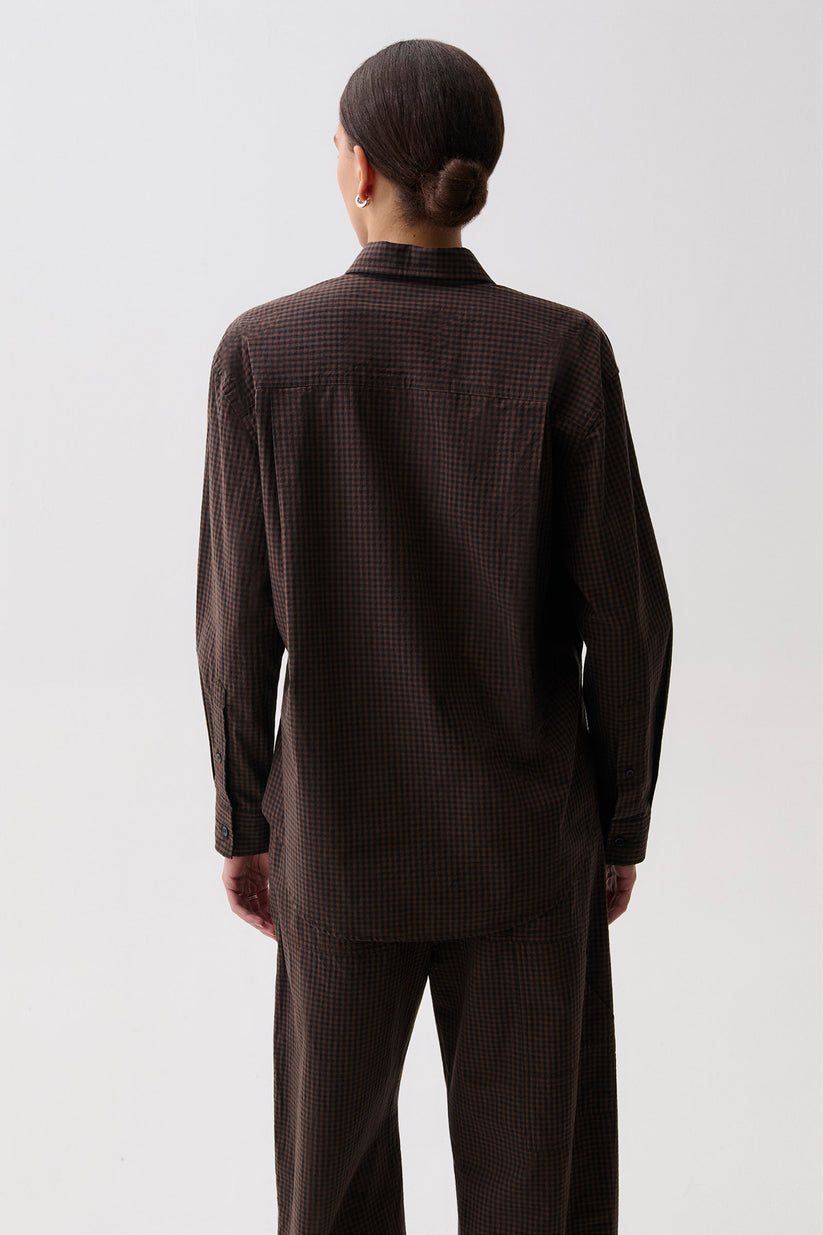 Pistola Mila Button Down Wrap Top in Hot Toddy available at Barbara Katz