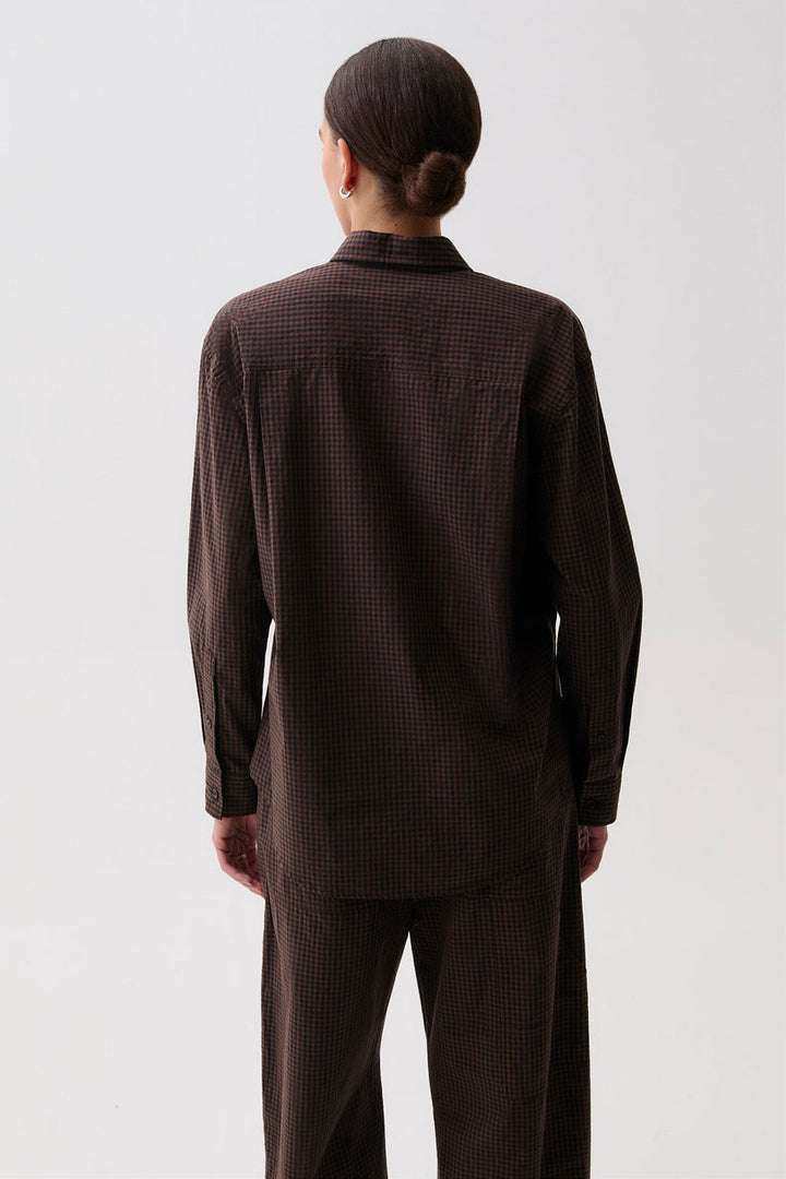 Pistola Mila Button Down Wrap Top in Hot Toddy available at Barbara Katz