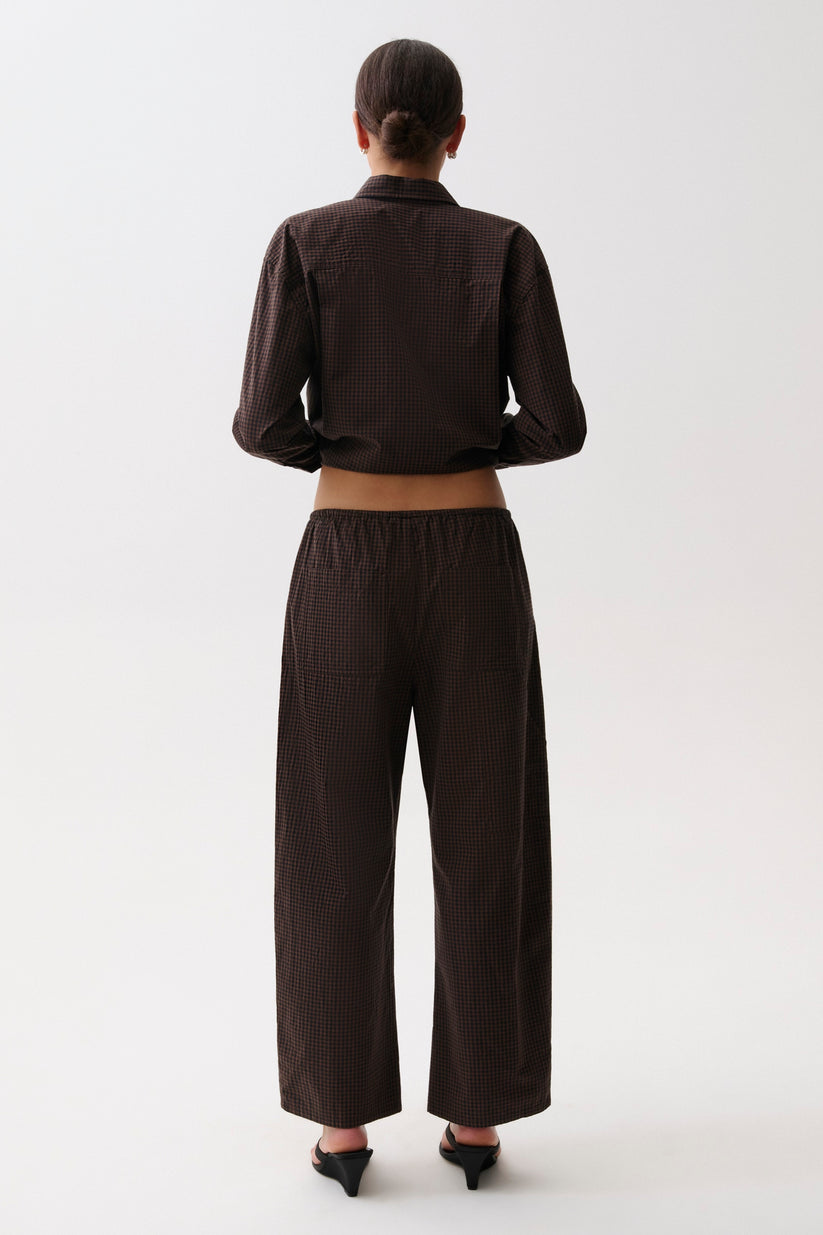 Pistola Theo Drawstring Poplin Pant in Hot Toddy available at Barbara Katz