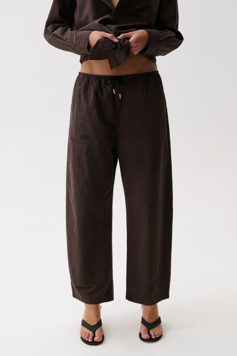 Pistola Theo Drawstring Poplin Pant in Hot Toddy available at Barbara Katz