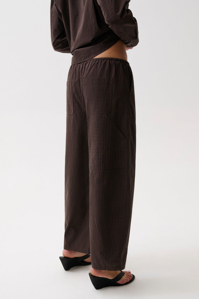 Pistola Theo Drawstring Poplin Pant in Hot Toddy available at Barbara Katz