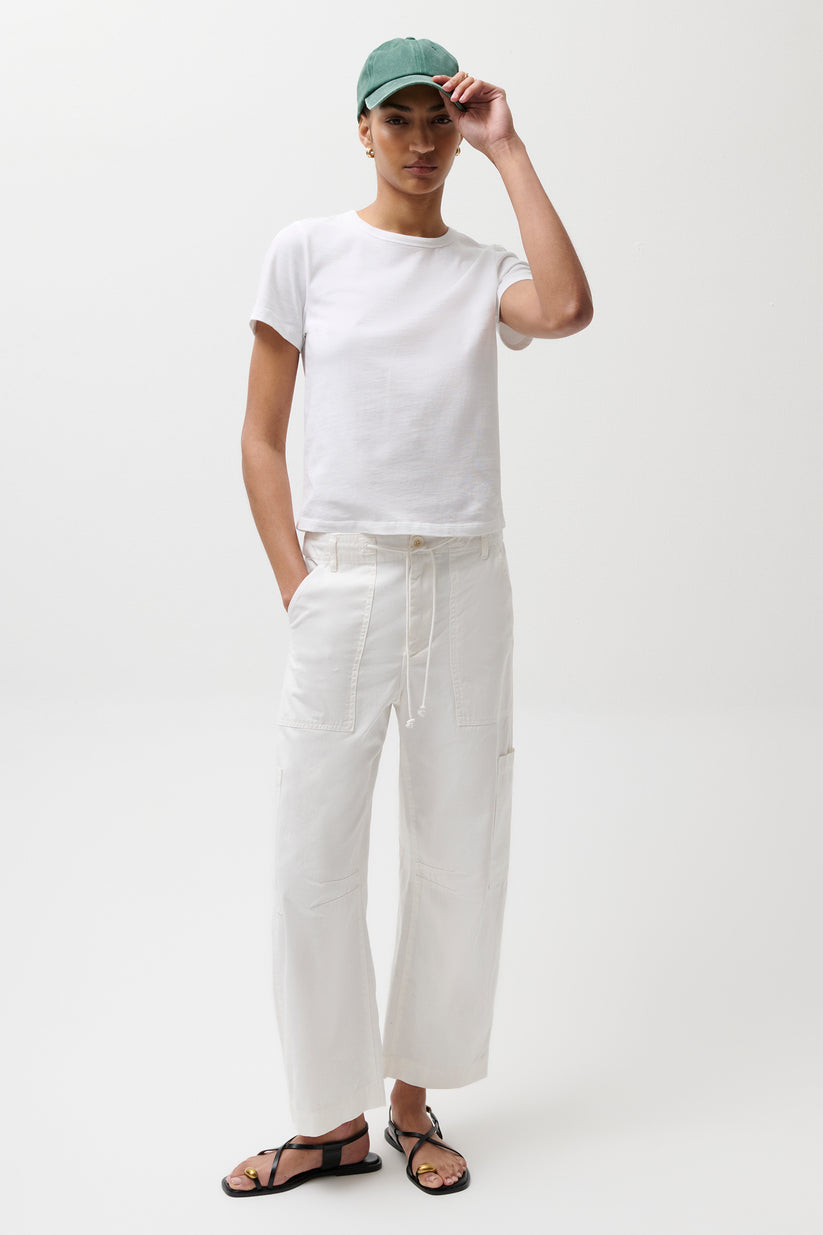 Pistola Sabrina Curved Utility Pants in White available at Barbara Katz