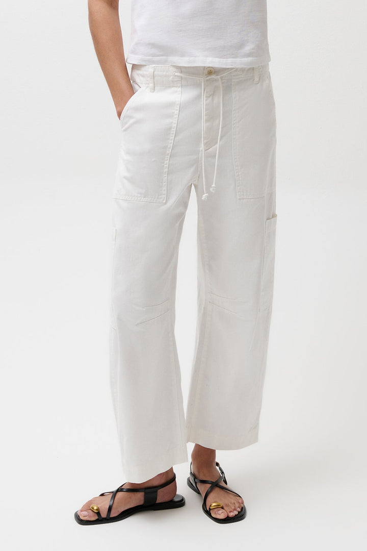 Pistola Sabrina Curved Utility Pants in White available at Barbara Katz