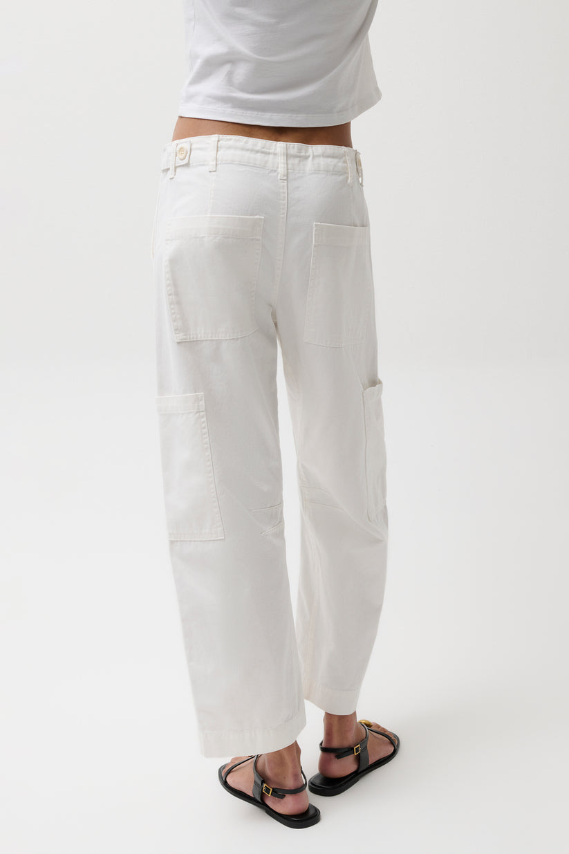 Pistola Sabrina Curved Utility Pants in White available at Barbara Katz