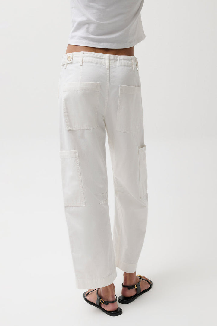 Pistola Sabrina Curved Utility Pants in White available at Barbara Katz
