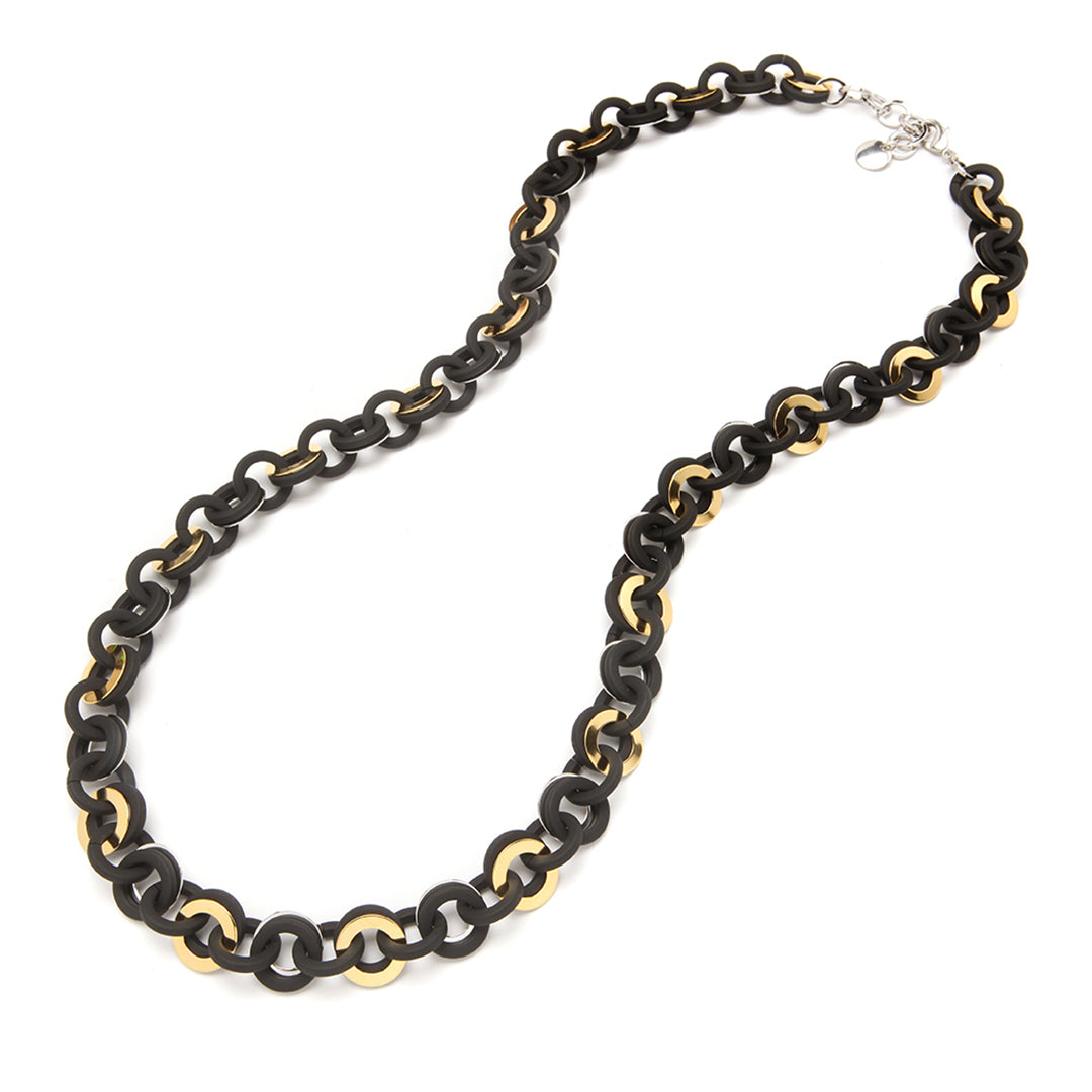 PONO Barile Sea Chain Necklace Matte Black available at Barbara Katz