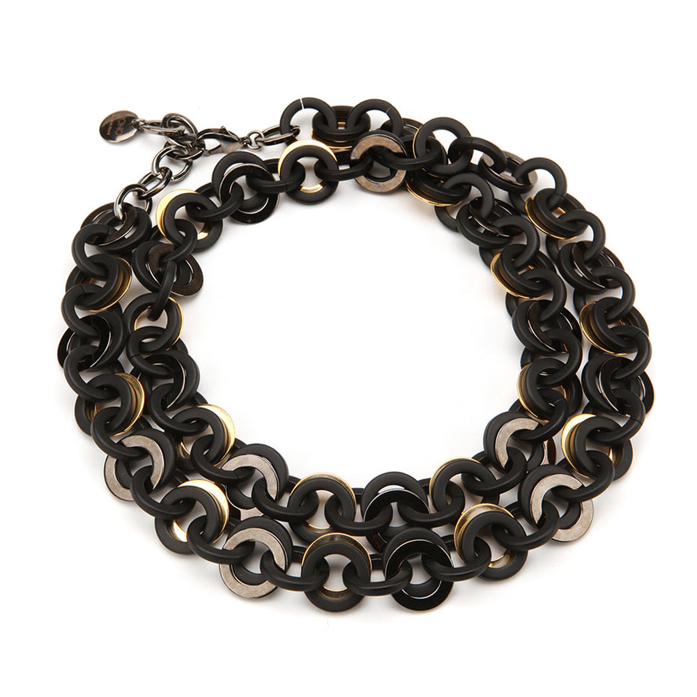 PONO Barile Sea Chain Necklace Matte Black available at Barbara Katz