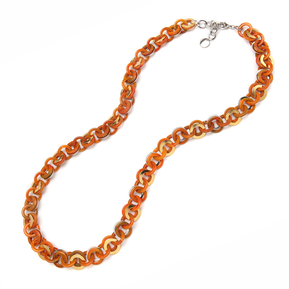 PONO Sea Chain Resin Necklace in Mango available at Barbara Katz