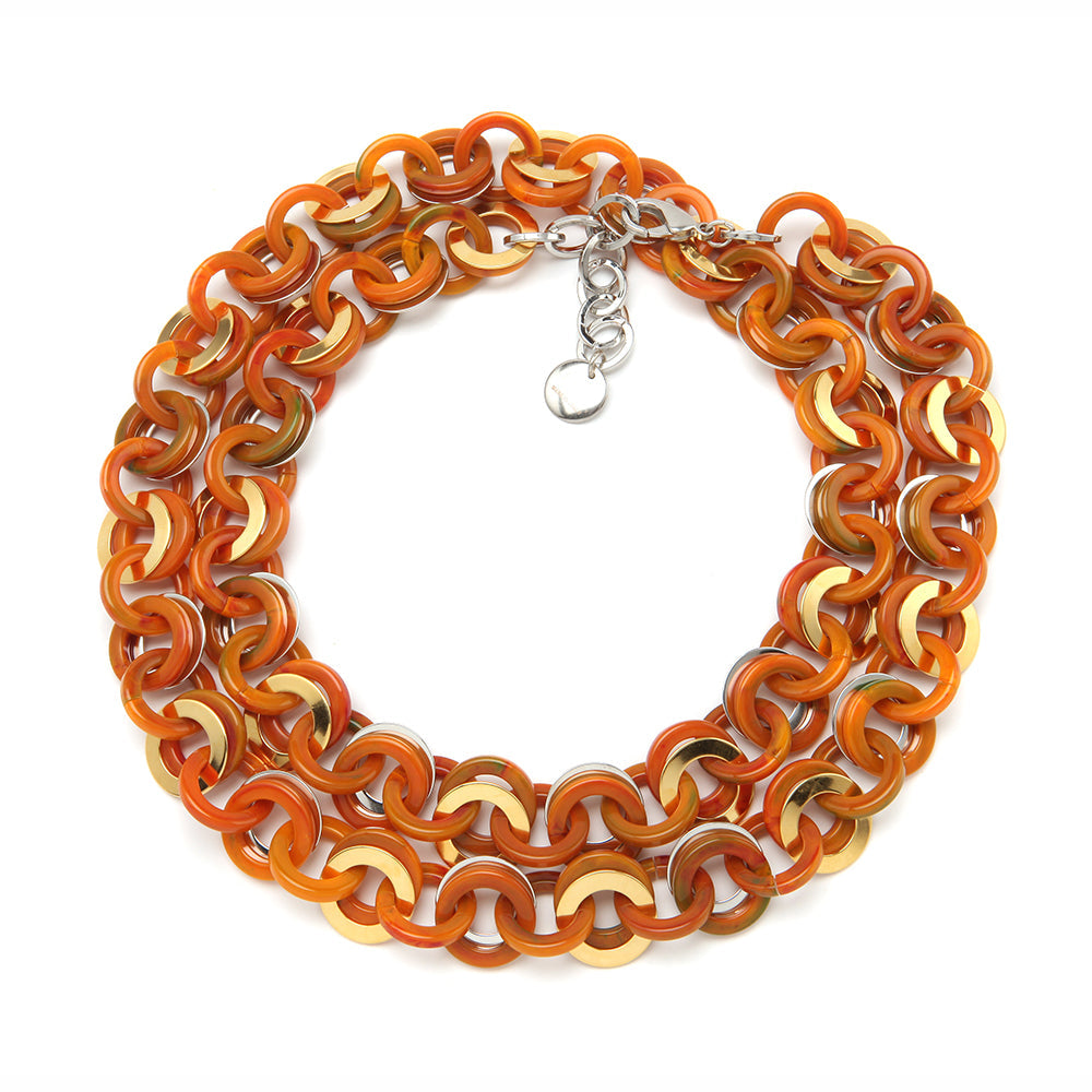 PONO Sea Chain Resin Necklace in Mango available at Barbara Katz