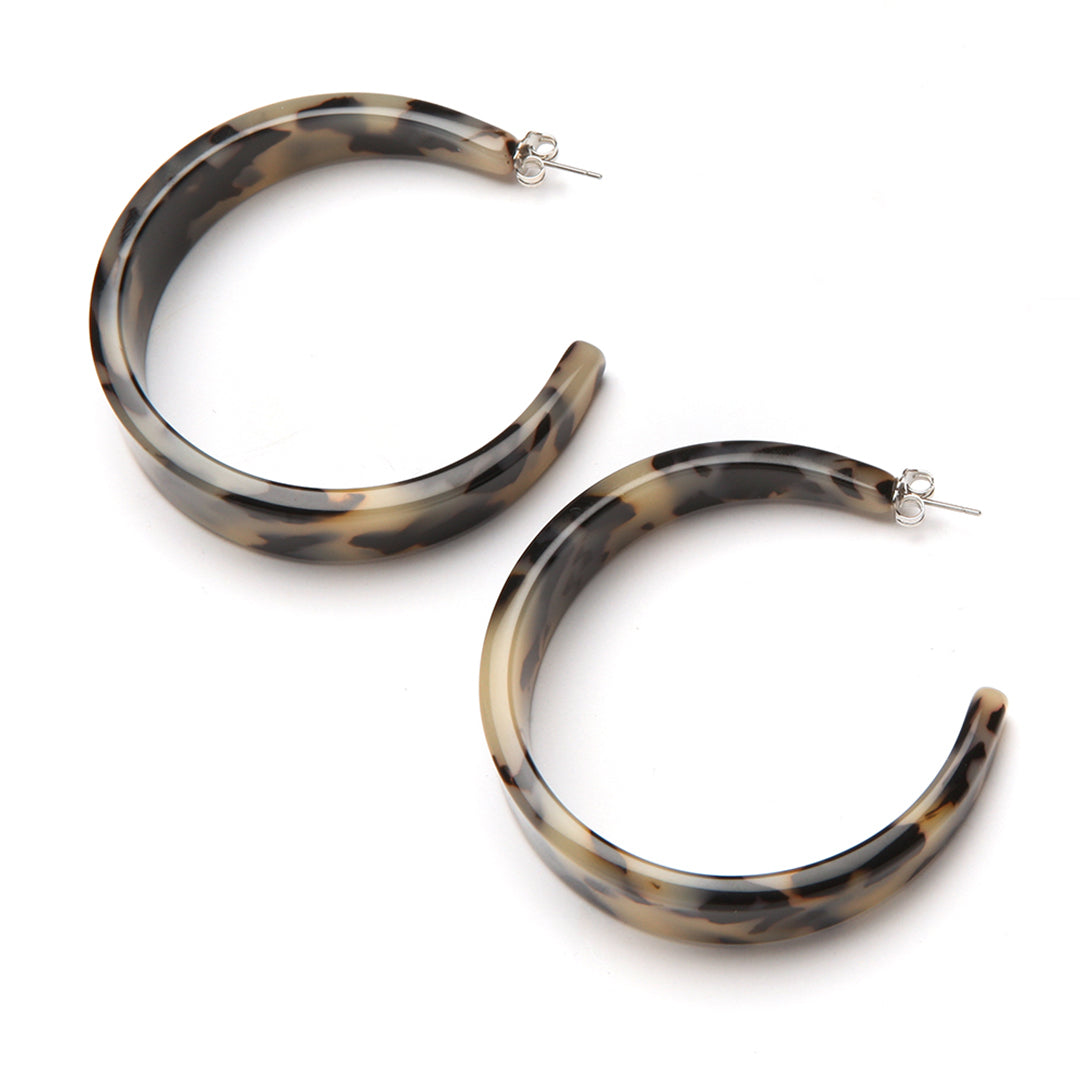 PONO Nicole Hoop Earrings in Havana available at Barbara Katz