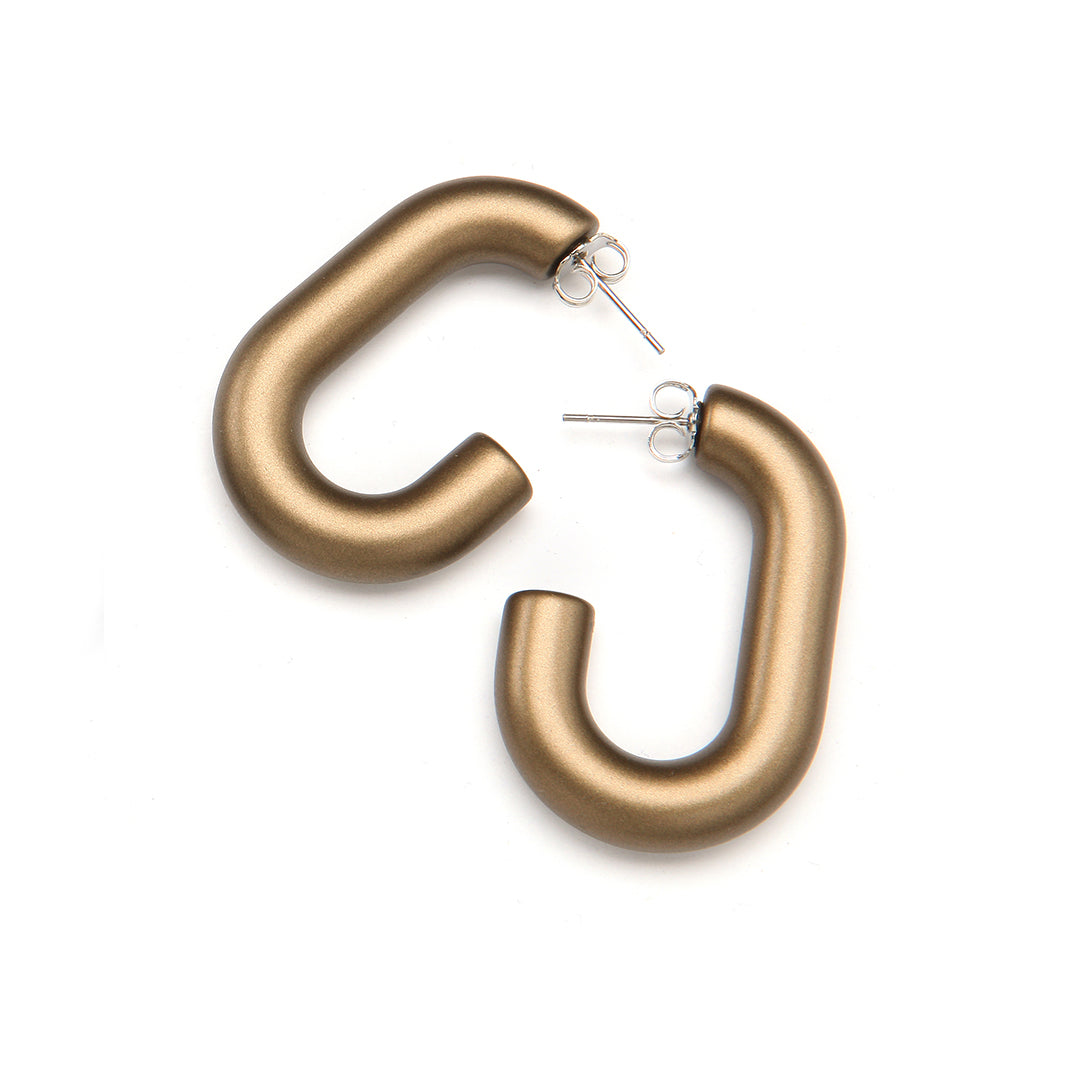 PONO Mini Barile Margo Earring in Brass available at Barbara Katz
