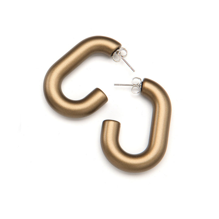 PONO Mini Barile Margo Earring in Brass available at Barbara Katz