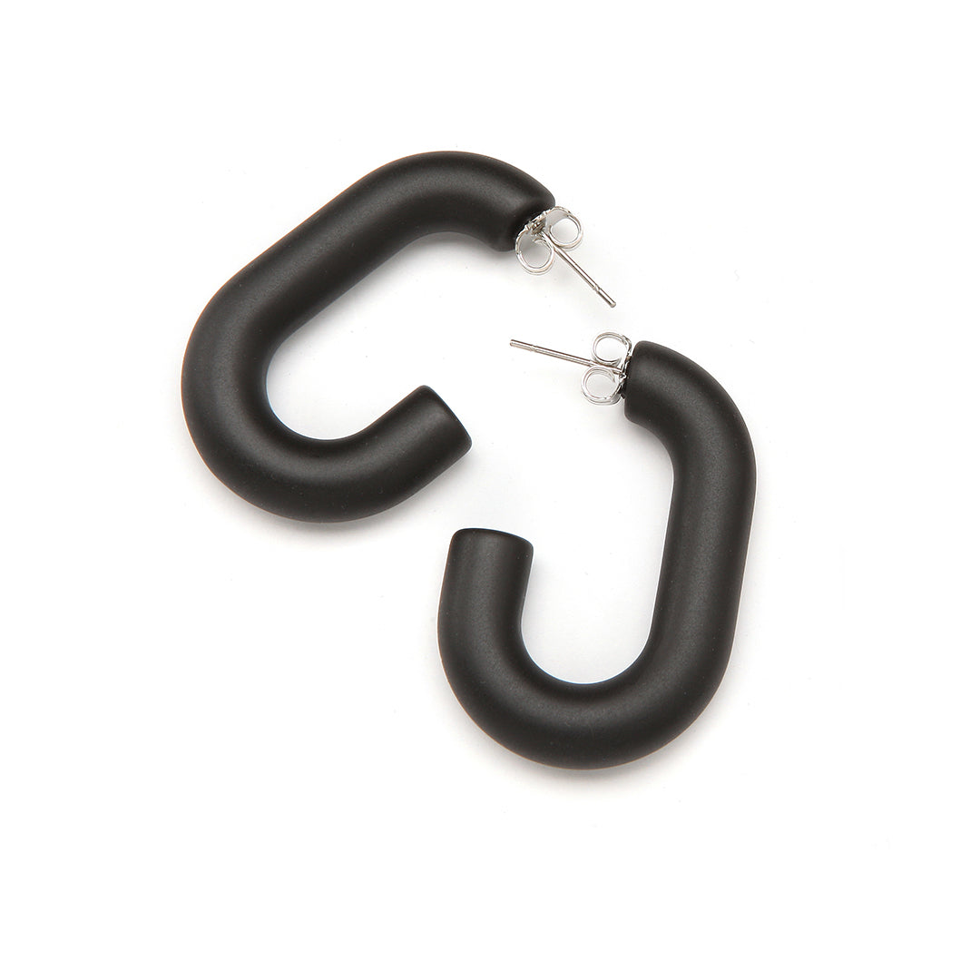 PONO Mini Barile Margo Earring in Matte Black available at Barbara Katz