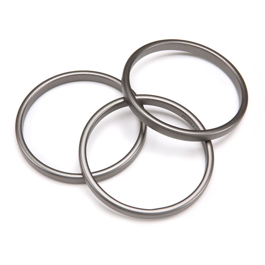 PONO Twiggy Barile Bangle Set of 3 in Gunmetal available at Barbara Katz